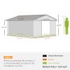 Metal Garden Shed White Storage Utility Double Locking Doors for Bike Yard Tools