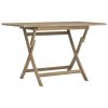 Folding Garden Table Grey Solid Teak Wood Outdoor Patio Table