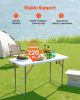 VEVOR Folding Table, 4 Ft Heavy Duty Portable Fold-in-Half Utility Table