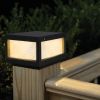 12 Inch Black Solar LED Post Cap Light Outdoor Fence Deck Pathway Light 1 Pack