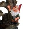 Woodland Gnome Water Fountain with LED Light Outdoor Decor