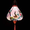 12 Inch Pink Peacock Satin Chinese Style Hanging Lantern Festival Decoration for Party Wedding Garden Home Use