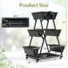 3-Tier Vertical Raised Garden Bed with 4 Wheels and 6 Container Boxes Mobile Garden Planter