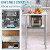 VEVOR Stainless Steel Prep Table Heavy Duty Worktable with Adjustable Undershelf 600 lb Capacity