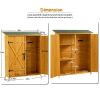 Wooden Outdoor Storage Shed Lockable Door Detachable Shelves Garden Tool Shed