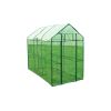XL walk-in greenhouse with green PVC cover and powder-coated steel frame  plant protection.