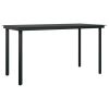 Garden Dining Table Black Powder-coated steel, glass