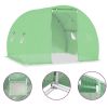 Medium Walk In Greenhouse Green PE Cover Galvanized Steel Frame Plant House