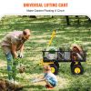 VEVOR Steel Garden Cart 500 lb Capacity with Removable Mesh Sides Flatbed Cart