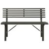 Black Powder Coated Steel Garden Bench Large Outdoor Patio Seating