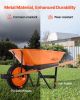 VEVOR Wheelbarrow Cart 5 Cu Ft 330 lbs One Wheel Garden Dump Cart 16-inch Wheels