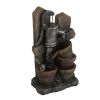 Antique Water Pump Design Outdoor Water Fountain with LED Light