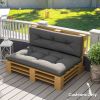 2 Seater Outdoor Pallet Cushion Set 3.9 Inch Tufted