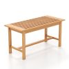 36" Rectangular Patio Coffee Table – Outdoor Side Table with Slatted Tabletop for Garden, Porch, Balcony & Backyard