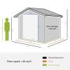 Metal Outdoor Storage Shed 7.7 x 6.4 with 2 Doors 4 Ventilation for Patio Backyard Lawn