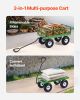 VEVOR 680 lb Steel Garden Cart on Wheels Heavy Duty Metal Utility Yard Wagon with 10 Inch Tires