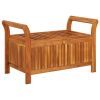 Outdoor Garden Storage Bench Cream White Natural Wood Patio Seat