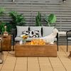 48x27 Inch Outdoor Gas Fire Pit Table 50000 BTU Lava Rocks Cover