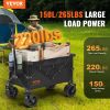 VEVOR Collapsible Folding Wagon 150L Heavy Duty Beach Wagon Cart with All Terrain Wheels Drink Holders 265 lb Capacity
