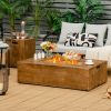 48x27 Inch Outdoor Gas Fire Pit Table 50000 BTU Lava Rocks Cover