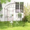 8.4 x 7 Feet Wide Birdcage Shape Garden Arbor Outdoor Metal Garden Arch Trellis Wedding Patio Decor