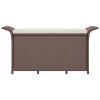 45.7 Inch Brown PE Rattan Outdoor Garden Bench Patio Seating