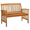 46.9" natural wood garden bench made of solid acacia wood, durable outdoor seating