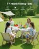VEVOR Folding Table, 4 Ft Heavy Duty Portable Fold-in-Half Utility Table