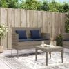 Outdoor Garden Bench Grey and Navy Blue Patio Seating Bench