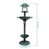 Outdoor solar lighted pedestal bird bath fountain with planter and feeder, resin decorative vintage bird feeder for garden and yard.