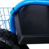 Refurbished Rolling Garden Scooter Seat with Wheels 360° Swivel Seat and Tool Tray Blue