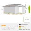 11x12.6 FT Metal Storage Shed with Double Sliding Doors