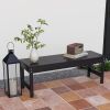 Outsunny 47 Inch HDPE Outdoor Backless Patio Bench Black