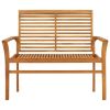 Taupe Teak Wood Garden Bench Smooth Hardwood Outdoor Patio Seating Bench