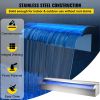 VEVOR Pool Fountain Stainless Steel Pool Waterfall 11.8" x 4.5" x 3.1"(W x D x H) with LED Strip Light Waterfall Spillway with Pipe Connector Recta