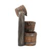 3 Tier Bucket Fountain with Lights and Pump Decorative Outdoor Water Feature Brown Finish