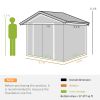 7 x 4 x 6 FT Metal Garden Storage Shed with Sliding Doors