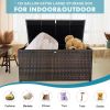 120 Gallon Outdoor Wicker Storage Box Waterproof Deck Box