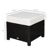 20 Inch PE Rattan Outdoor Ottoman Footrest with Cushion Steel Frame