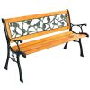 49.5" Patio Park Garden Bench – Outdoor Porch Chair Bench for Yard, Lawn, Backyard