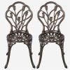 3-piece patio bistro furniture set with umbrella hole, outdoor table and chairs