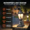 VEVOR Dusk to Dawn Outdoor Post Light, 15.75 in Height, Waterproof Lamp Post Light Fixture with 5.5 in Pier Mount Base Glass Shade