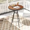 28" Outdoor Bar Table with Wood-Like Tabletop – Patio High Top Table