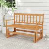2 Person Acacia Wood Outdoor Glider Bench