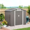 7 x 4 FT Metal Garden Storage Shed with Tool Organizer