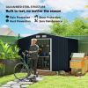 9.1 x 6.4 FT Metal Garden Storage Shed with Foundation Kit
