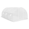 White PE Mesh Walk In Greenhouse 145 ft² Galvanized Steel Frame Outdoor Plant Shelter