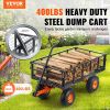VEVOR heavy duty garden utility wagon cart with dual-function handle, metal dump cart