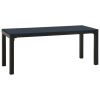 Vintage Rectangular Garden Bench Black Steel Durable Outdoor Patio Seating Bench