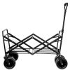 Collapsible Folding Wagon Utility Cart with Adjustable Handle Blue